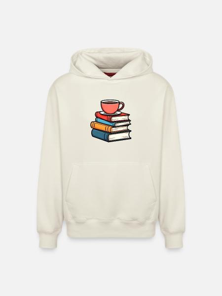 Books - Relaxed Unisex Organic Hoodie – by SPREAD - off white