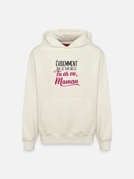 Belle comme Maman - Sweat à capuche unisexe décontracté en coton biologique – de SPREAD - blanc cassé