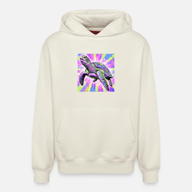 turtle - Relaxed Unisex Organic Hoodie – by SPREAD - off white