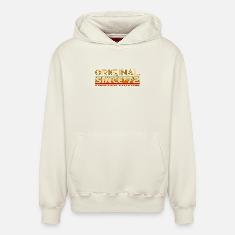 Original 72 Rétro Edition - Sweat à capuche unisexe décontracté en coton biologique – de SPREAD - blanc cassé