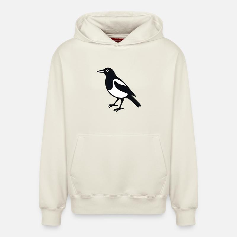 Pie Bird - Sweat à capuche unisexe décontracté en coton biologique – de SPREAD - blanc cassé
