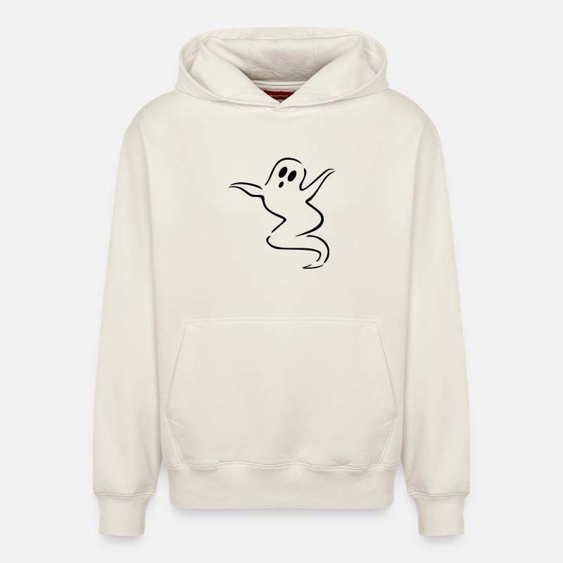 fantôme - Sweat à capuche unisexe décontracté en coton biologique – de SPREAD - blanc cassé
