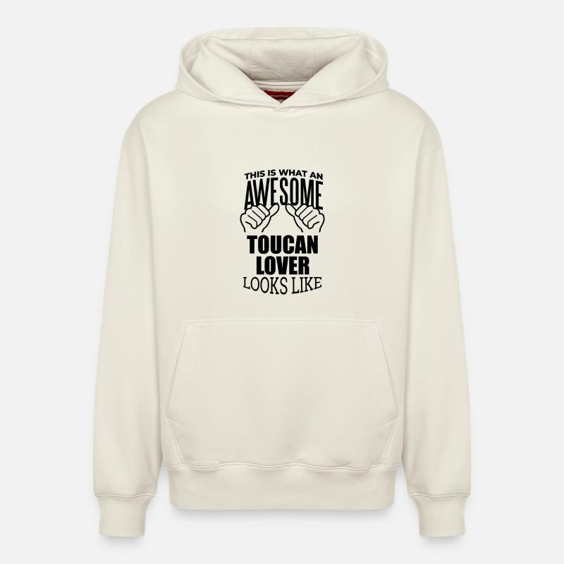 toucan - Sweat à capuche unisexe décontracté en coton biologique – de SPREAD - blanc cassé