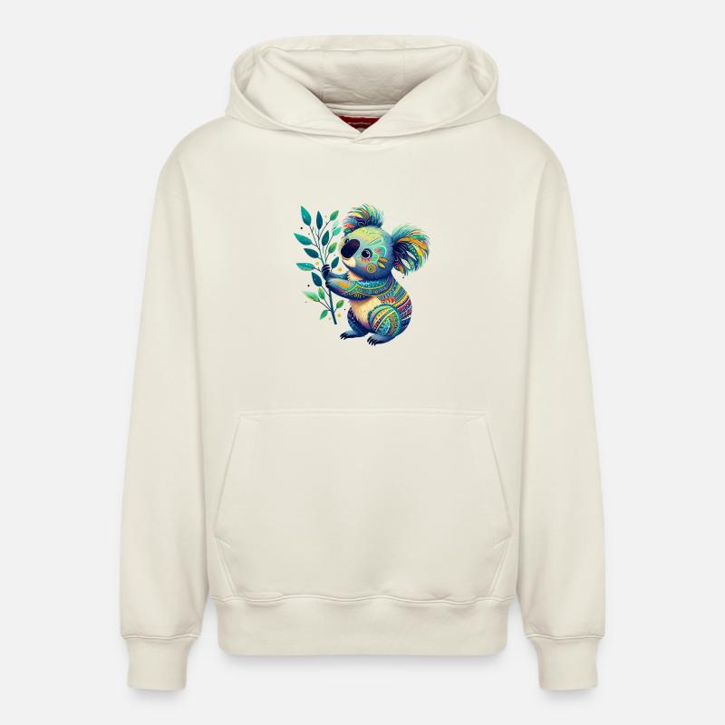 Koala - Sweat à capuche unisexe décontracté en coton biologique – de SPREAD - blanc cassé