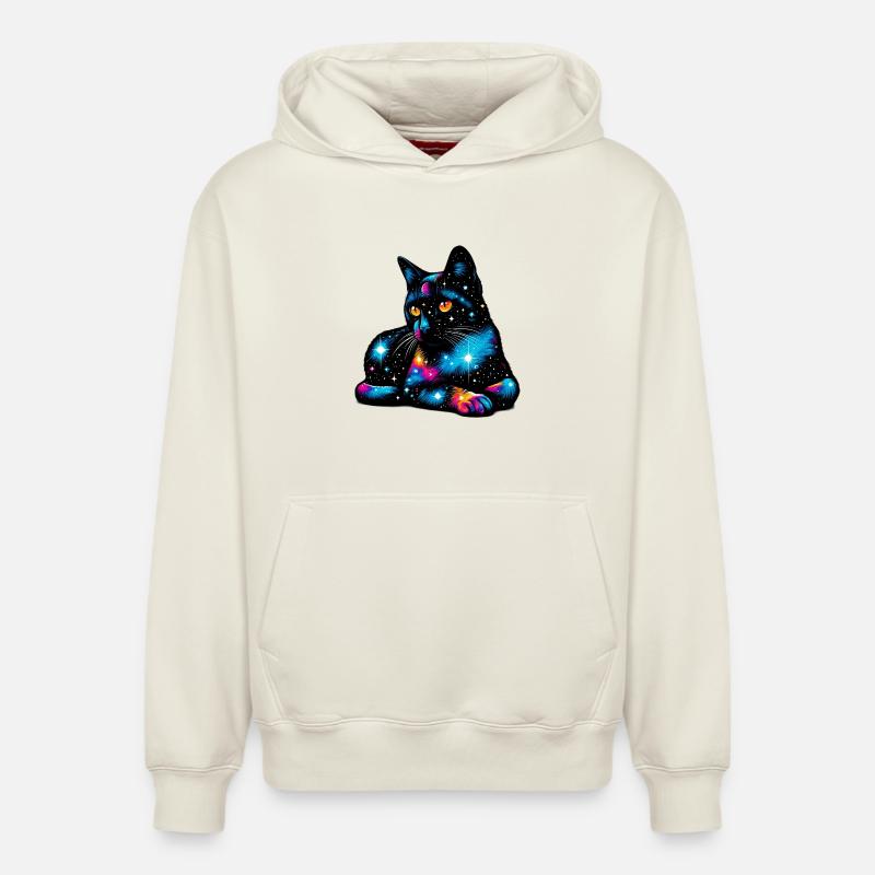 Chat - Sweat à capuche unisexe décontracté en coton biologique – de SPREAD - blanc cassé