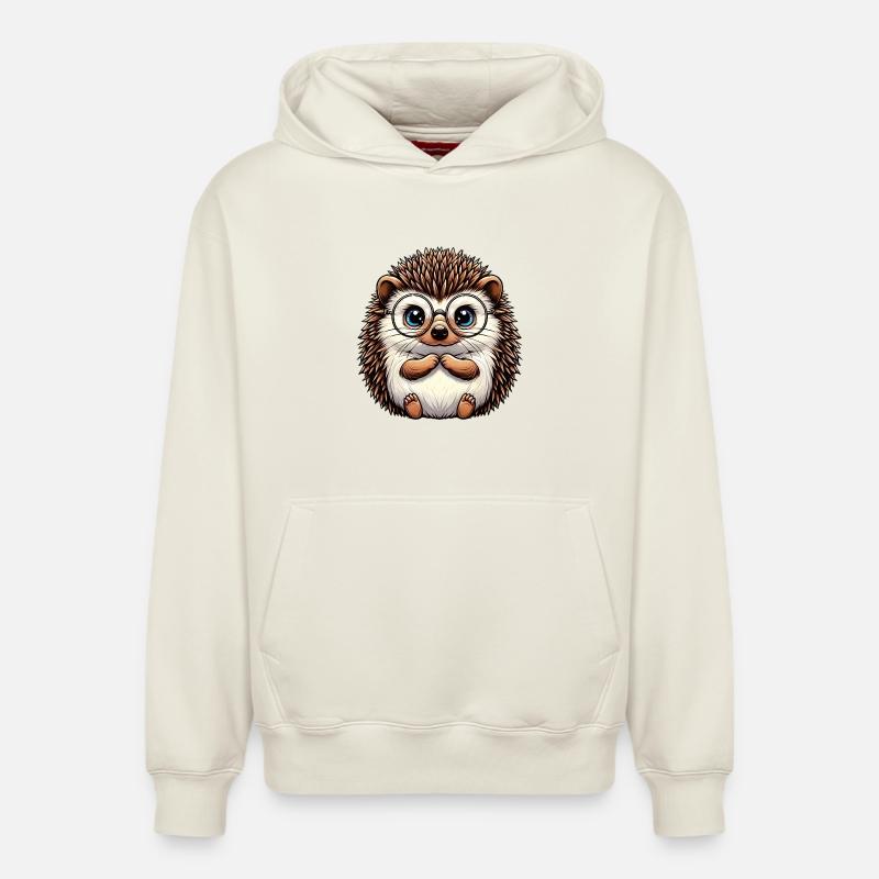 Hérisson - Sweat à capuche unisexe décontracté en coton biologique – de SPREAD - blanc cassé