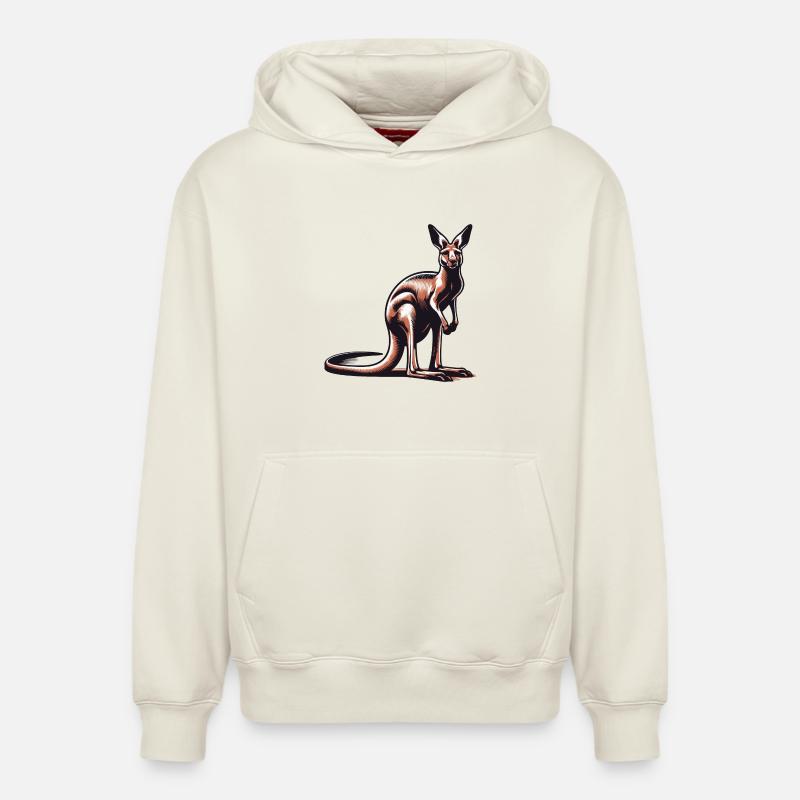 Kangourou - Sweat à capuche unisexe décontracté en coton biologique – de SPREAD - blanc cassé