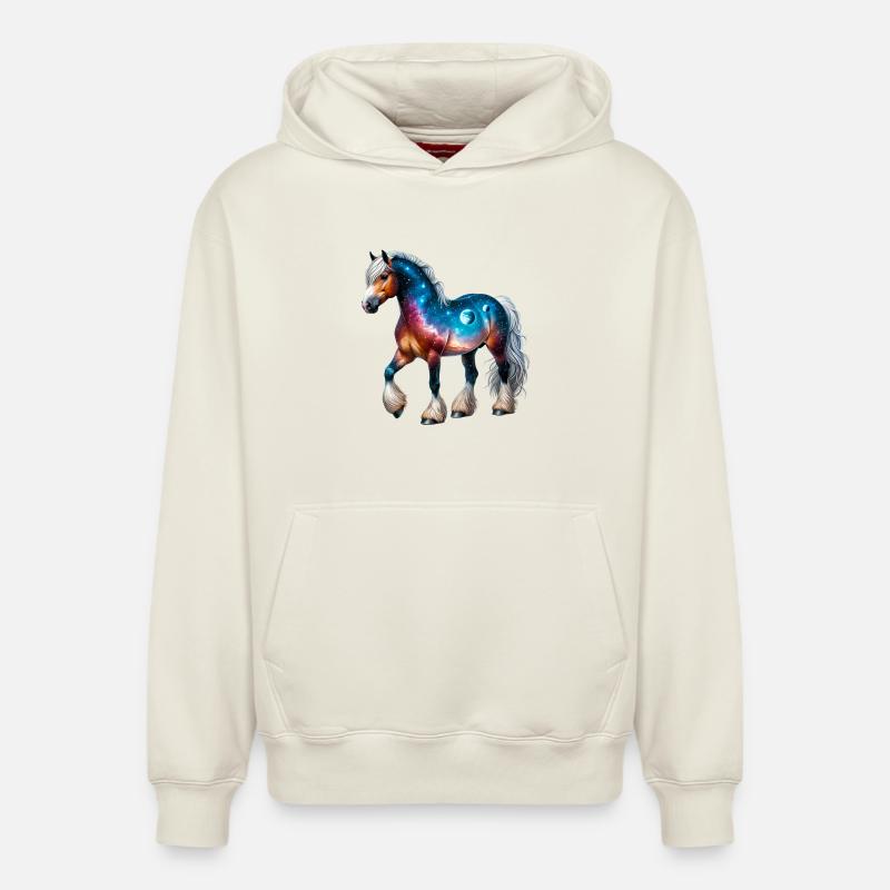 Cheval - Sweat à capuche unisexe décontracté en coton biologique – de SPREAD - blanc cassé