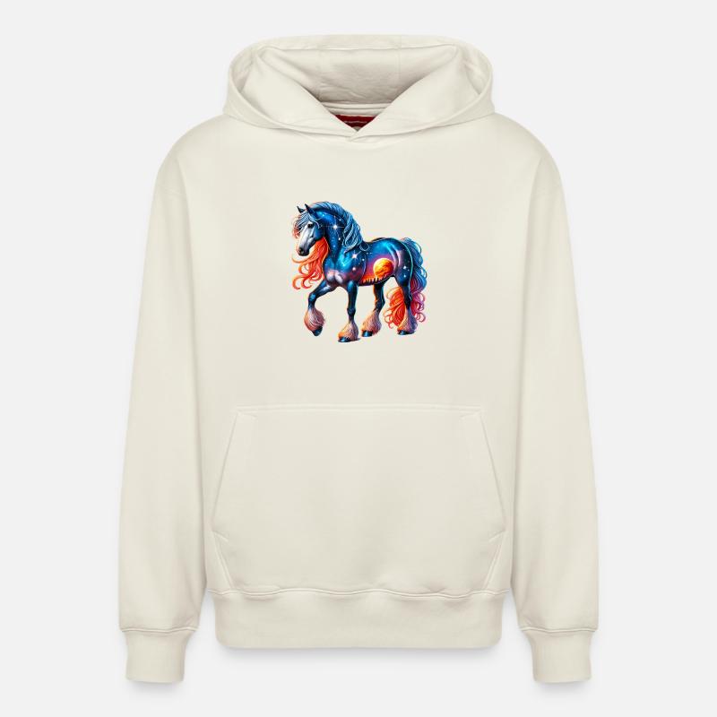 Cheval - Sweat à capuche unisexe décontracté en coton biologique – de SPREAD - blanc cassé