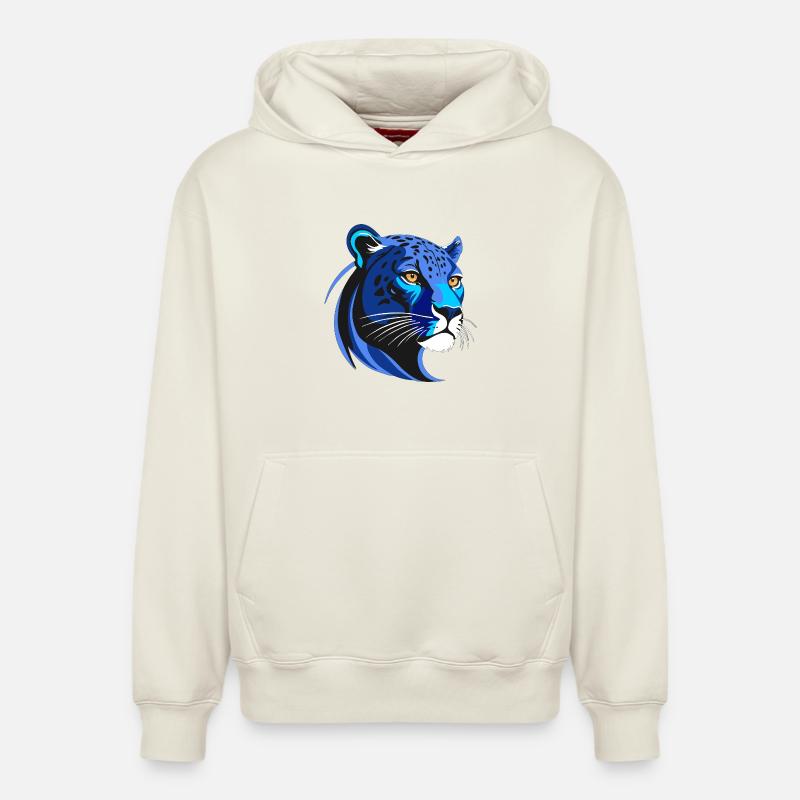 PANTER BLU - Sweat à capuche unisexe décontracté en coton biologique – de SPREAD - blanc cassé
