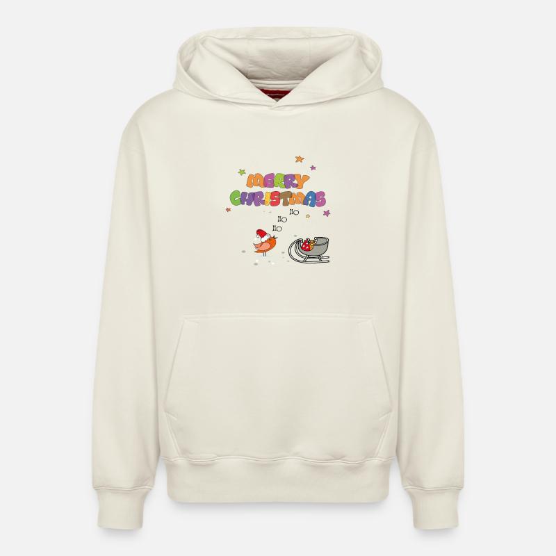 Joyeux noël - Sweat à capuche unisexe décontracté en coton biologique – de SPREAD - blanc cassé