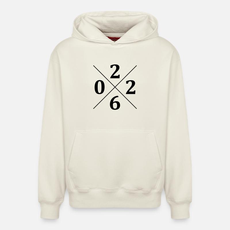 2026 - Sweat à capuche unisexe décontracté en coton biologique – de SPREAD - blanc cassé