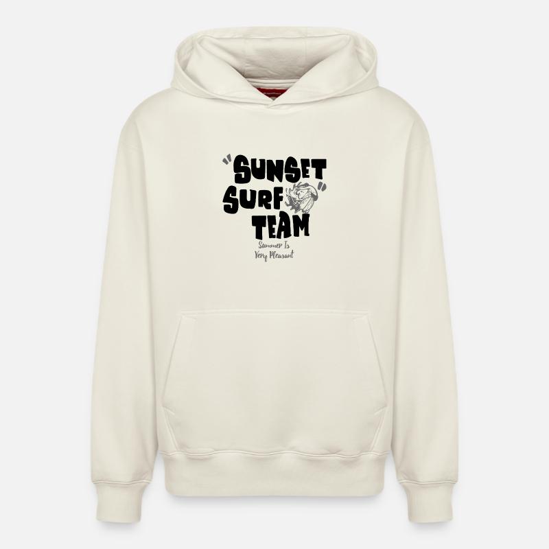 L’été à Very Pleasant - Sweat à capuche unisexe décontracté en coton biologique – de SPREAD - blanc cassé