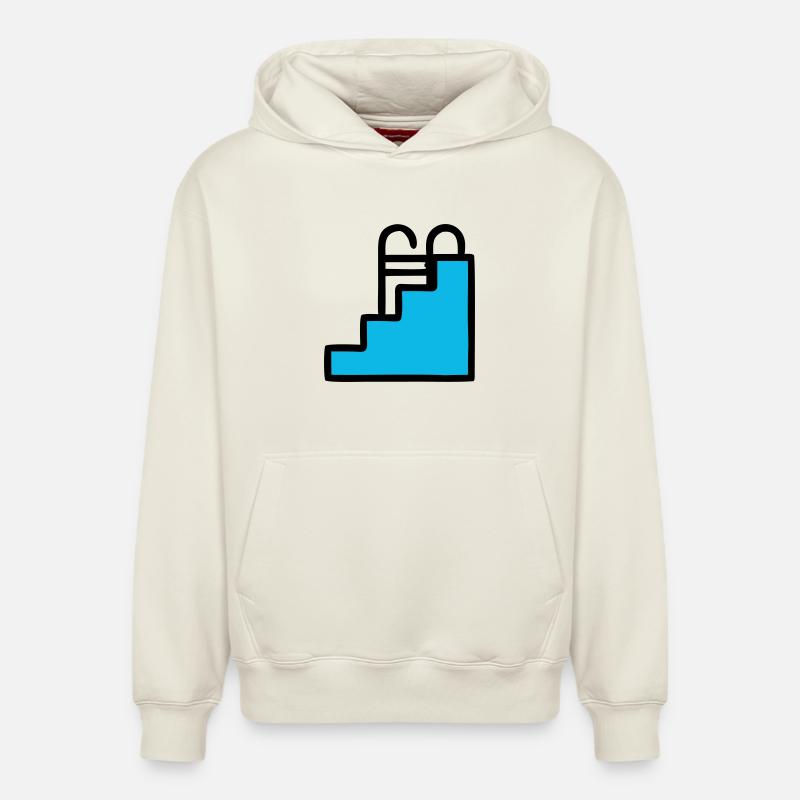 Pool Leiter Schwimmbad Icon - Relaxed Unisex Organic Hoodie – von SPREAD - Naturweiß
