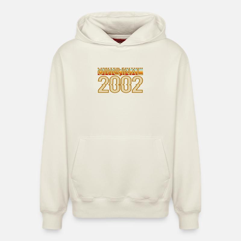Original 2002 Retro Logo - Sweat à capuche unisexe décontracté en coton biologique – de SPREAD - blanc cassé