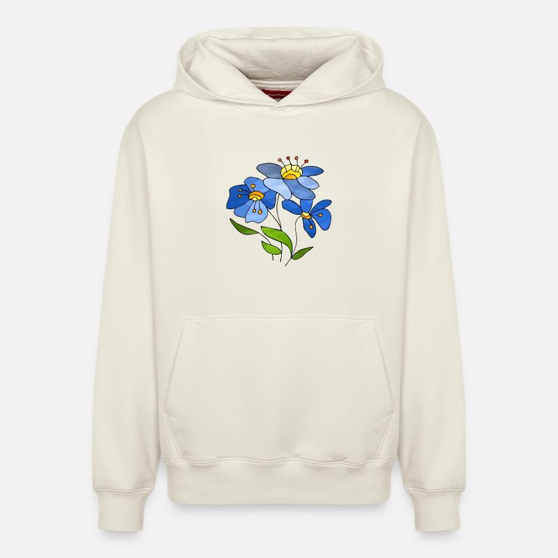 Fleur - Sweat à capuche unisexe décontracté en coton biologique – de SPREAD - blanc cassé