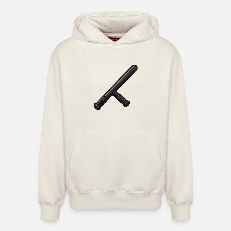 Dark Baton Graphic - Sweat à capuche unisexe décontracté en coton biologique – de SPREAD - blanc cassé