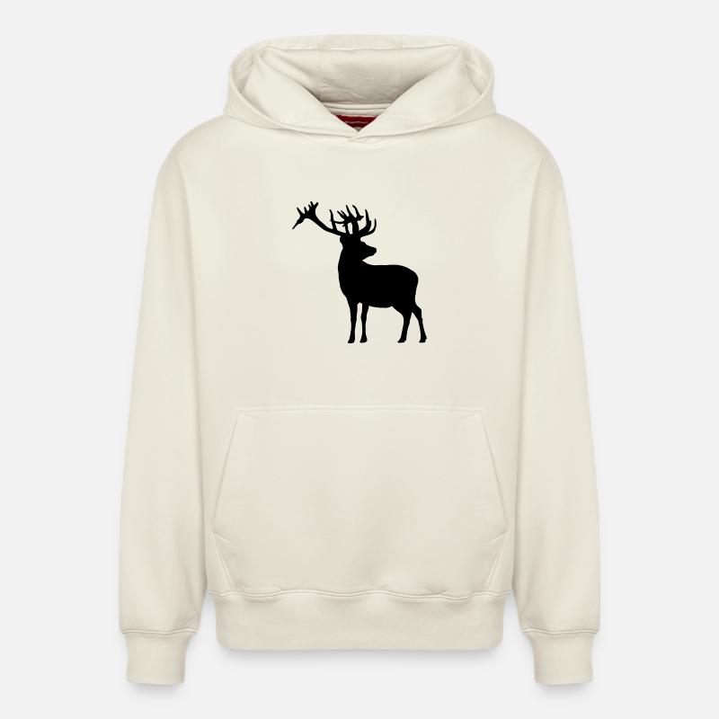 deer - Sweat à capuche unisexe décontracté en coton biologique – de SPREAD - blanc cassé