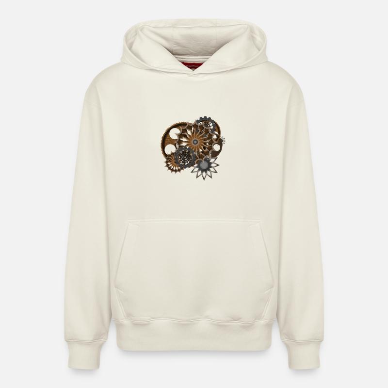 Steampunk - Sweat à capuche unisexe décontracté en coton biologique – de SPREAD - blanc cassé