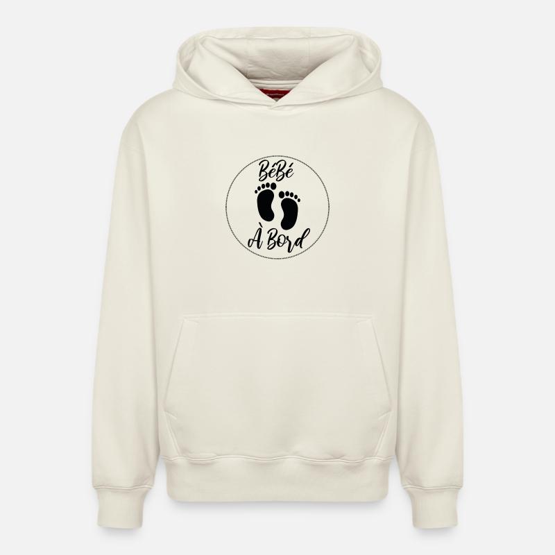 Bébé à bord grossesse - Sweat à capuche unisexe décontracté en coton biologique – de SPREAD - blanc cassé