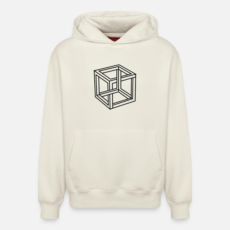 Esher unmöglicher Block oder Quadrat - Relaxed Unisex Organic Hoodie – von SPREAD - Naturweiß