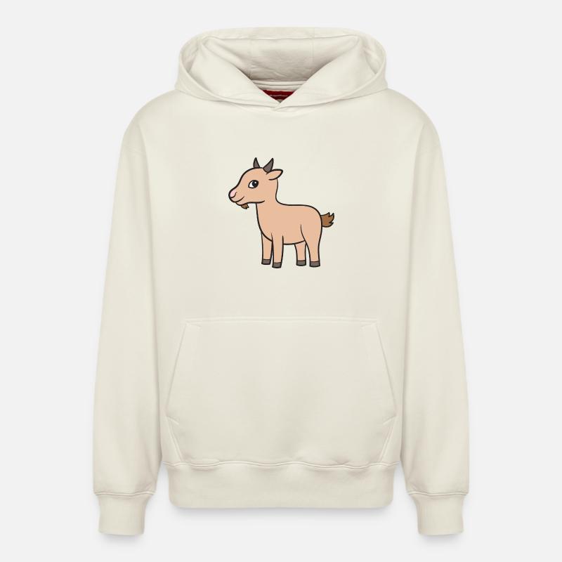 Chèvre Chèvre Geiss - Sweat à capuche unisexe décontracté en coton biologique – de SPREAD - blanc cassé