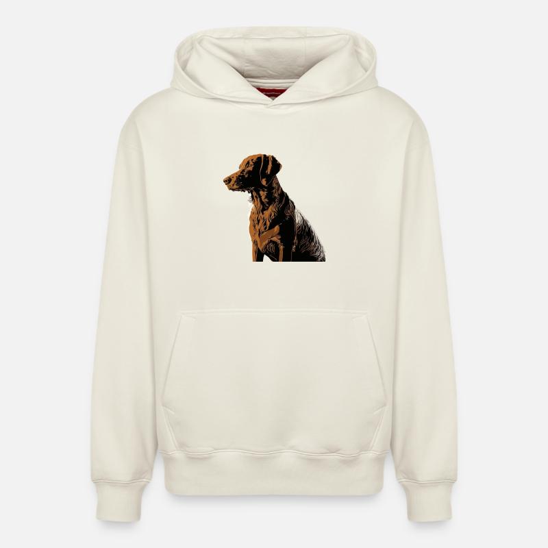 Chien - Sweat à capuche unisexe décontracté en coton biologique – de SPREAD - blanc cassé