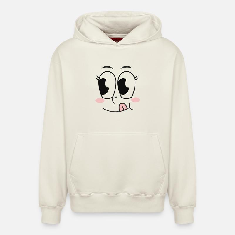 Visage - Sweat à capuche unisexe décontracté en coton biologique – de SPREAD - blanc cassé
