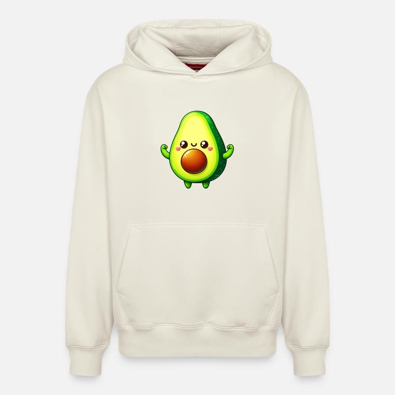Avocat - Sweat à capuche unisexe décontracté en coton biologique – de SPREAD - blanc cassé