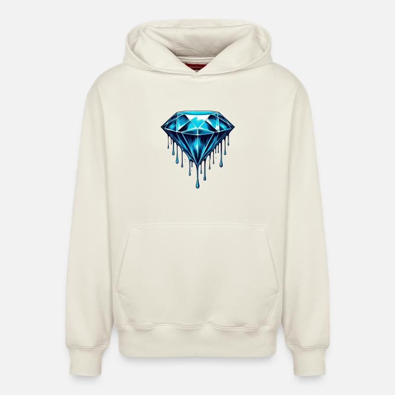 Diamant - Sweat à capuche unisexe décontracté en coton biologique – de SPREAD - blanc cassé