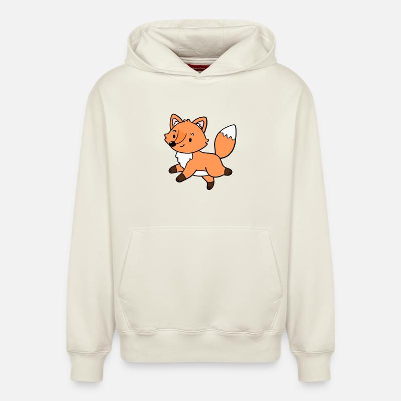 Renards Renards - Sweat à capuche unisexe décontracté en coton biologique – de SPREAD - blanc cassé