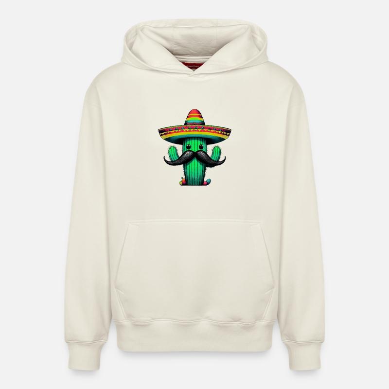Cactus - Sweat à capuche unisexe décontracté en coton biologique – de SPREAD - blanc cassé