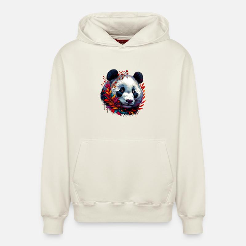 Panda - Sweat à capuche unisexe décontracté en coton biologique – de SPREAD - blanc cassé