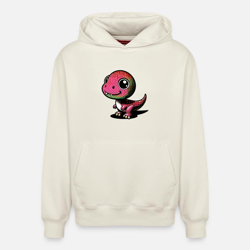 Dinosaure - Sweat à capuche unisexe décontracté en coton biologique – de SPREAD - blanc cassé