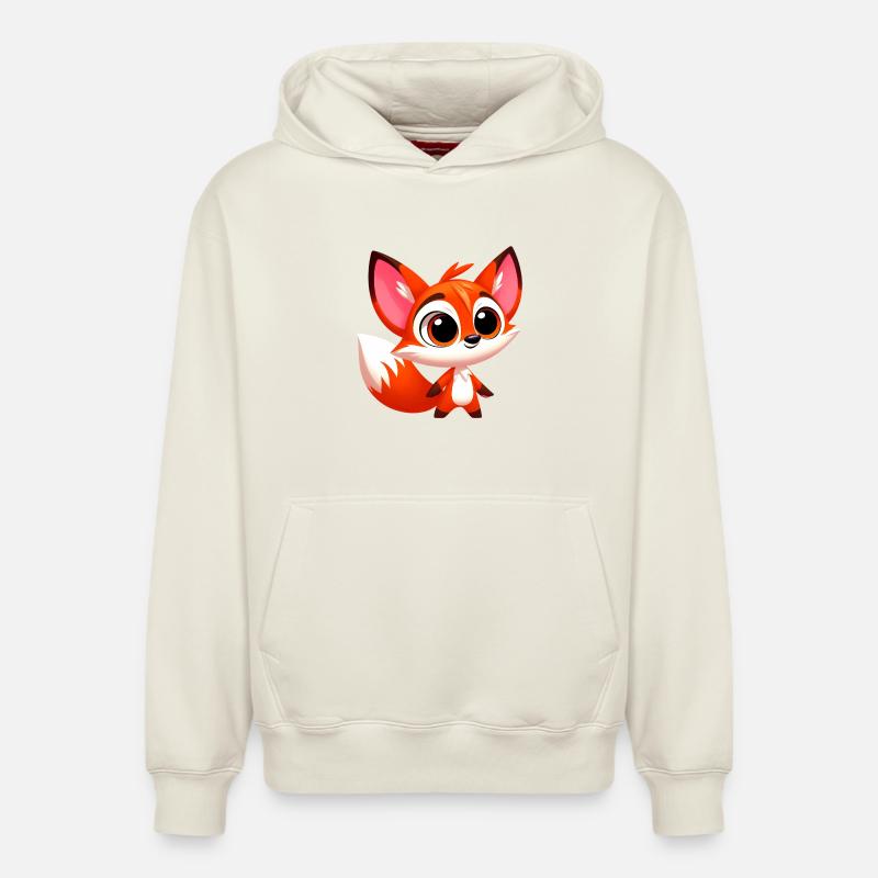 Renard - Sweat à capuche unisexe décontracté en coton biologique – de SPREAD - blanc cassé