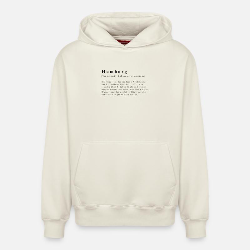 Hambourg Définition - Sweat à capuche unisexe décontracté en coton biologique – de SPREAD - blanc cassé