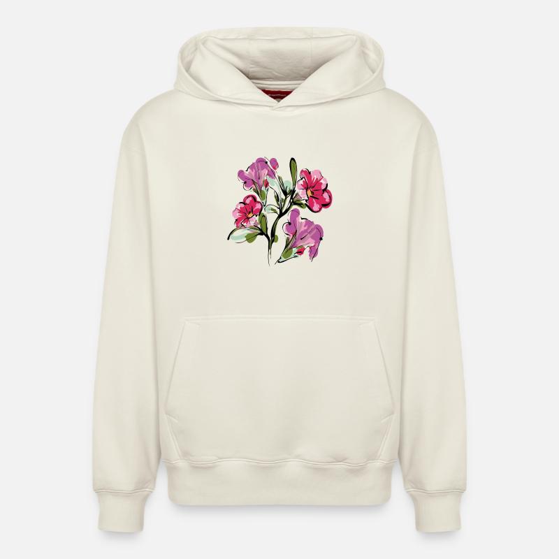 Bouquet Fleurs - Sweat à capuche unisexe décontracté en coton biologique – de SPREAD - blanc cassé