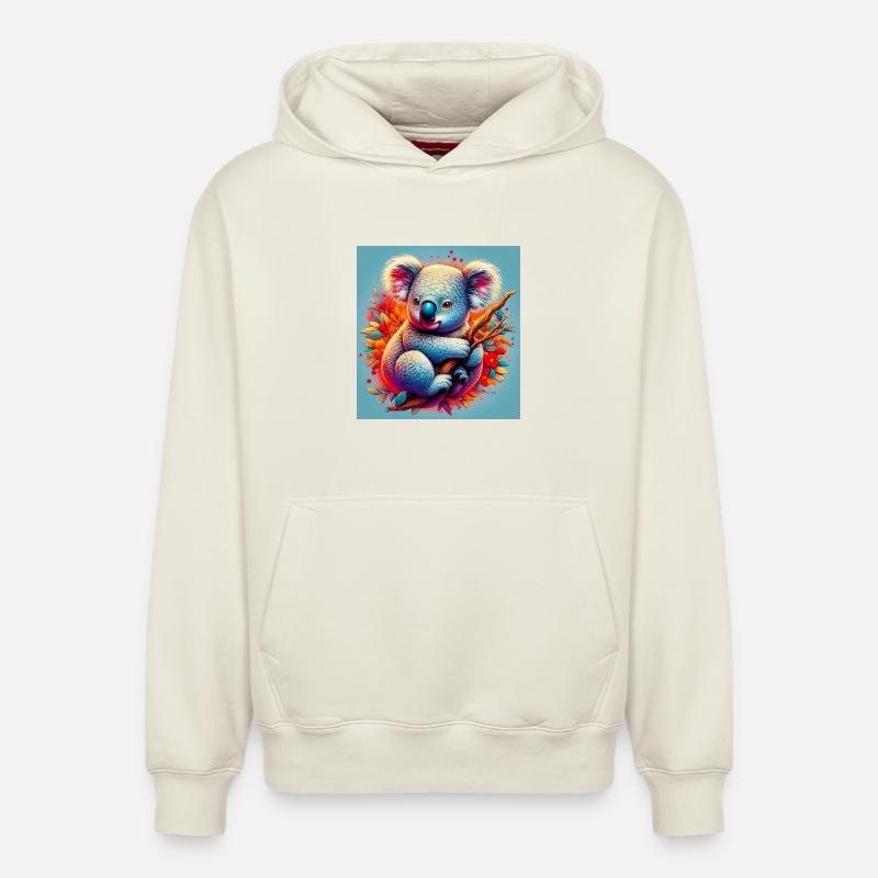Koala - Sweat à capuche unisexe décontracté en coton biologique – de SPREAD - blanc cassé