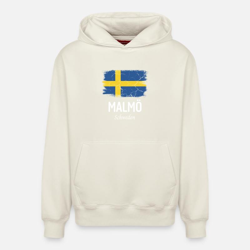 Malmö - Sweat à capuche unisexe décontracté en coton biologique – de SPREAD - blanc cassé