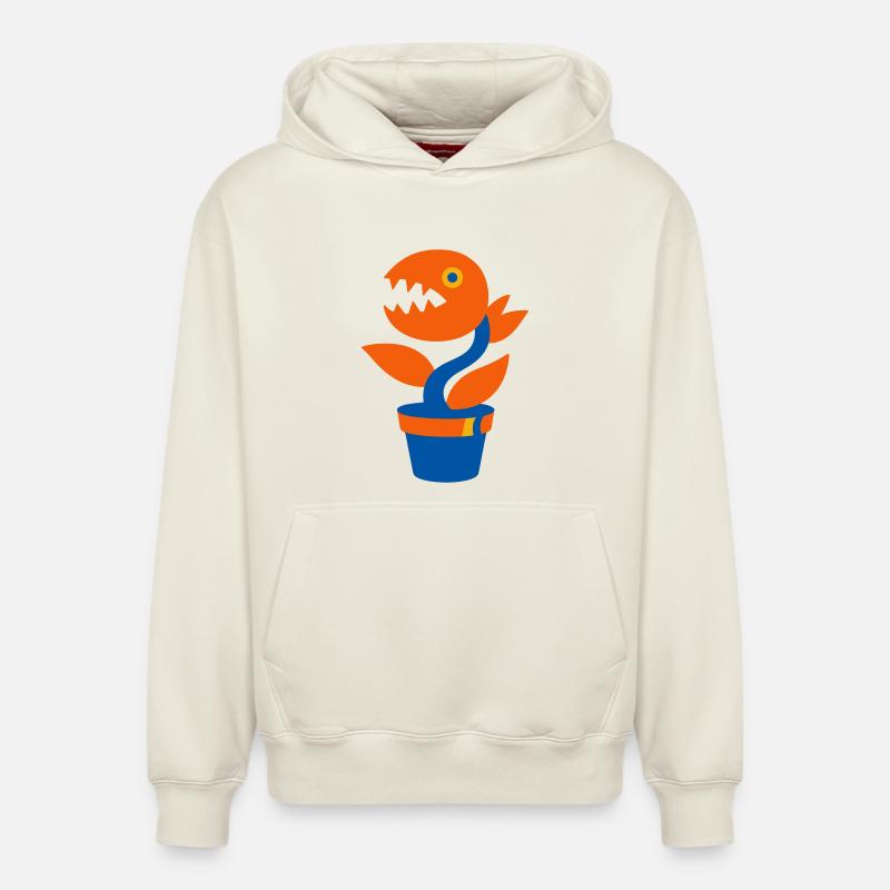 Plante monstre - Sweat à capuche unisexe décontracté en coton biologique – de SPREAD - blanc cassé
