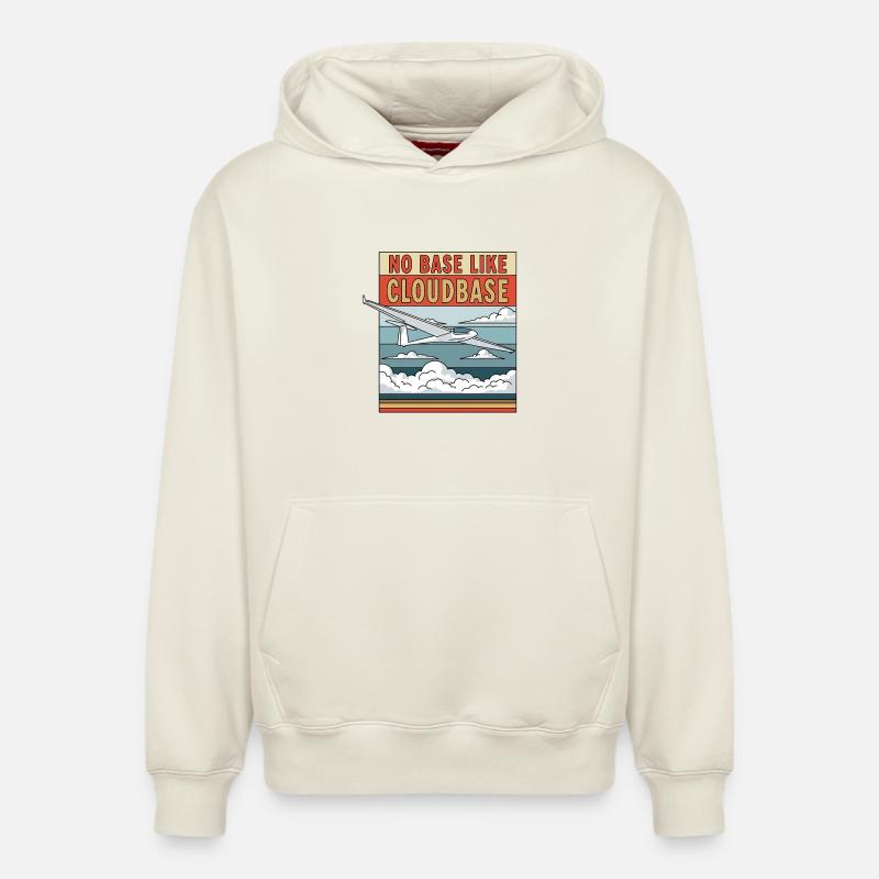 No Base Like Cloudbase - Relaxed Unisex Organic Hoodie – von SPREAD - Naturweiß