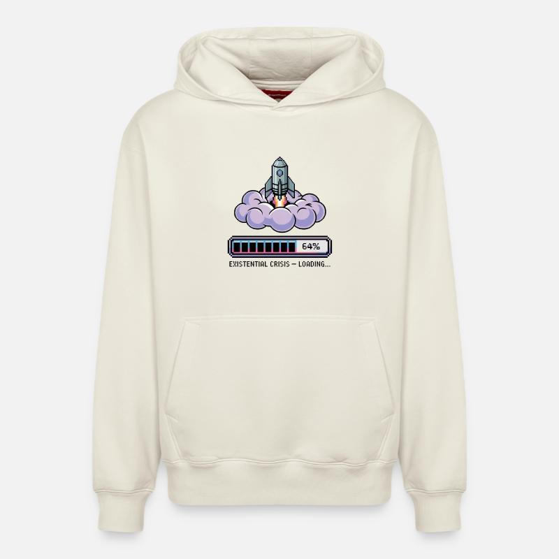 Digital Retro – Existential Crisis – Loading... - Relaxed Unisex Organic Hoodie – von SPREAD - Naturweiß