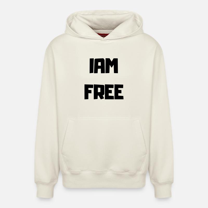 ICH BIN FREI - Relaxed Unisex Organic Hoodie – von SPREAD - Naturweiß
