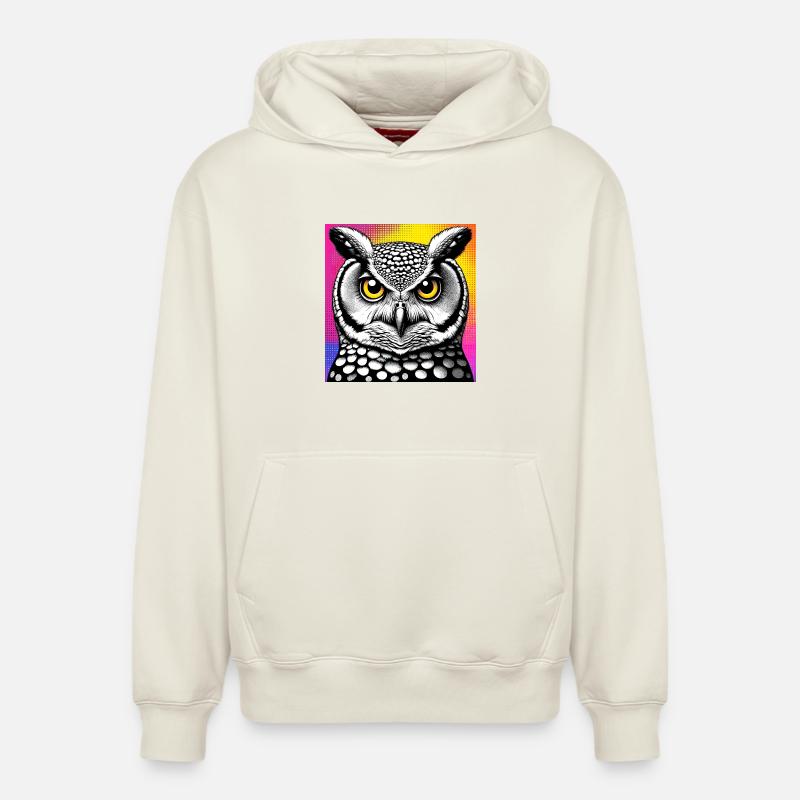 hibou - Sweat à capuche unisexe décontracté en coton biologique – de SPREAD - blanc cassé