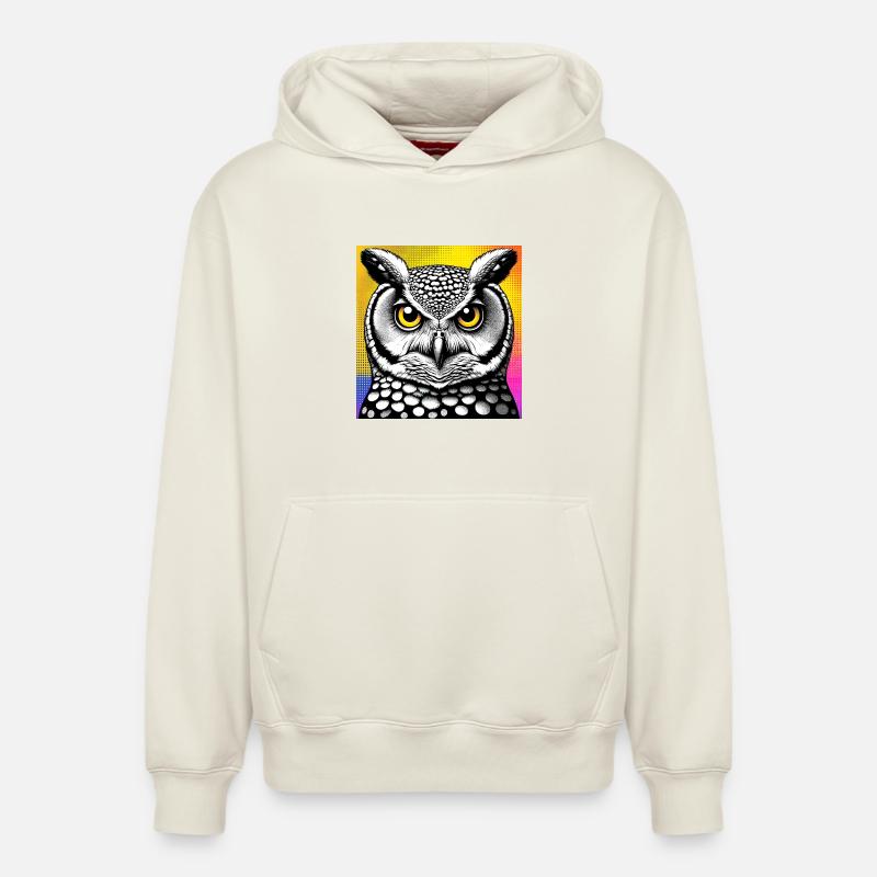 hibou - Sweat à capuche unisexe décontracté en coton biologique – de SPREAD - blanc cassé