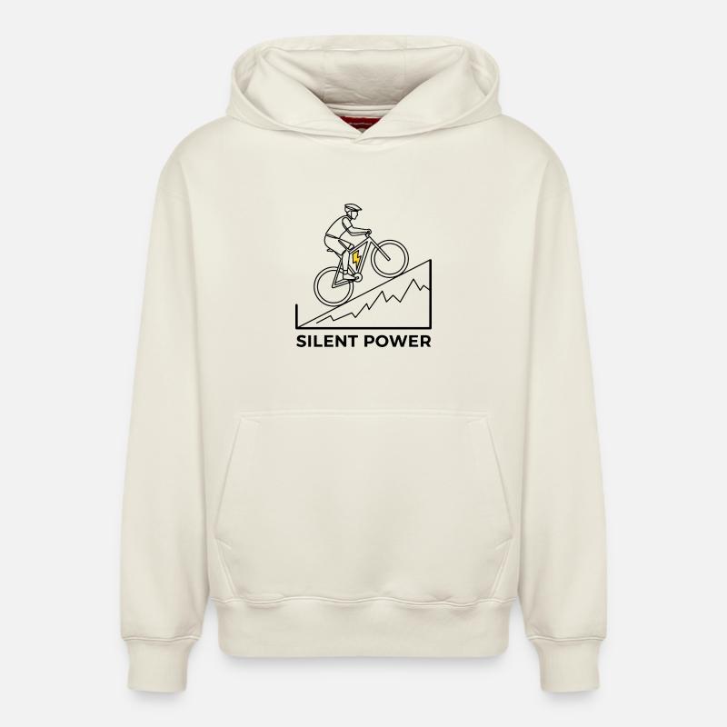 Montée éclair - Sweat à capuche unisexe décontracté en coton biologique – de SPREAD - blanc cassé