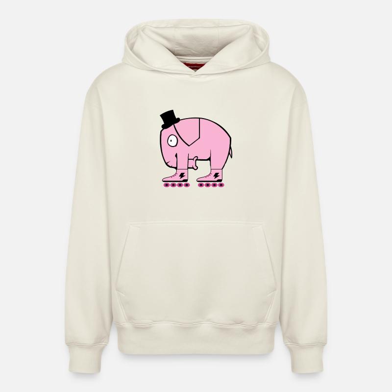 Pinker Elephant - Sweat à capuche unisexe décontracté en coton biologique – de SPREAD - blanc cassé