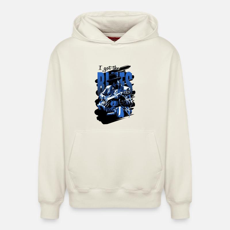Got the blues - Sweat à capuche unisexe décontracté en coton biologique – de SPREAD - blanc cassé