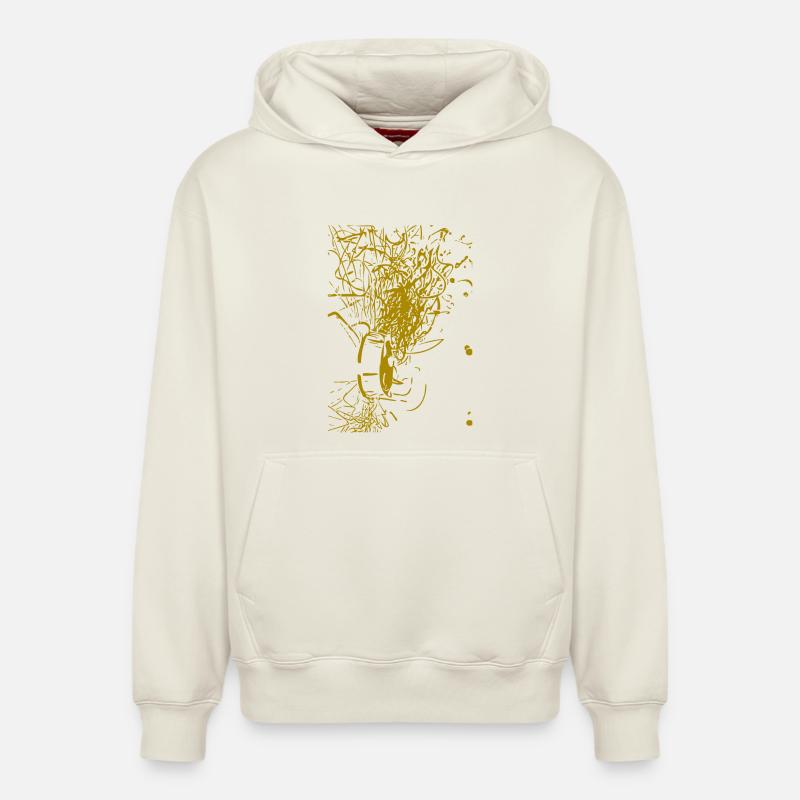 Conception abstraite - Sweat à capuche unisexe décontracté en coton biologique – de SPREAD - blanc cassé