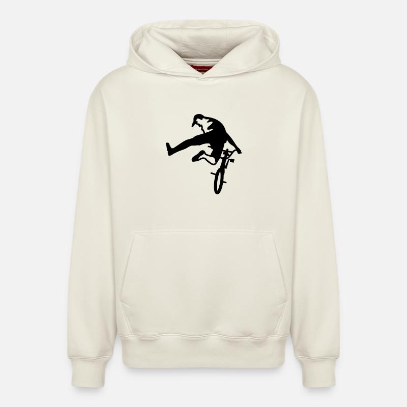 bmx - Sweat à capuche unisexe décontracté en coton biologique – de SPREAD - blanc cassé